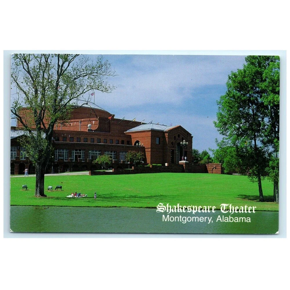 Vintage ALABAMA Postcard Montgomery Shakespeare Carolyn‎ Blount Theater USA